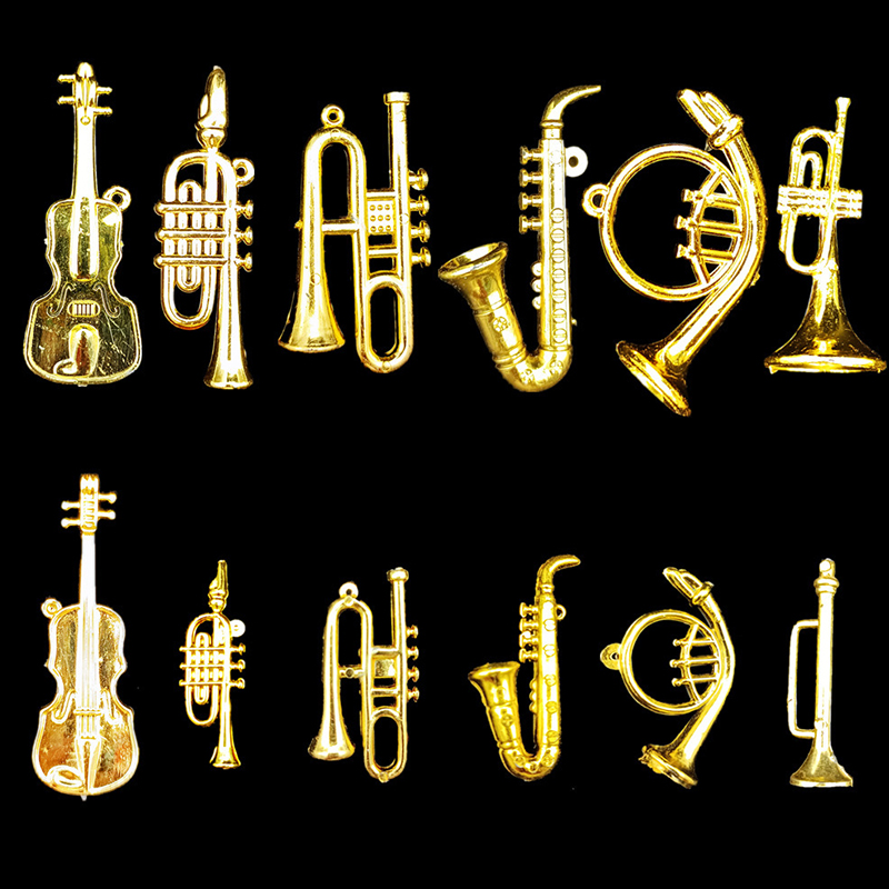 Musical Instrument Trumpet - 5/10/20PCS คละสไตล์สีทองมินิเครื่องดนตรีเชลโลทรัมเป็ตจิ๋วปาร์ตี้ DIY ตกแต่งรางวัลโรงเรียน ZYF