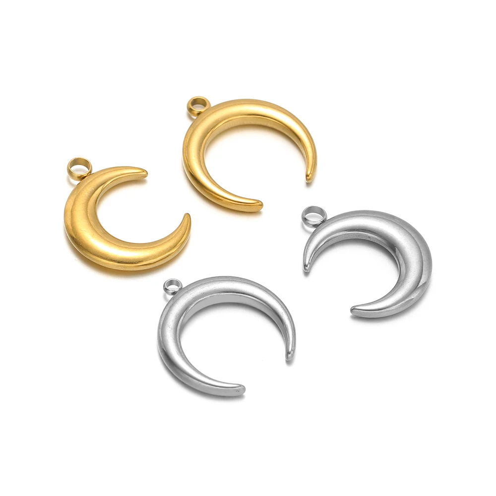 Musical Instrument Trumpet - 5pcs สแตนเลสสตีล Moon Horn Charms จี้ทองสําหรับเครื่องประดับ