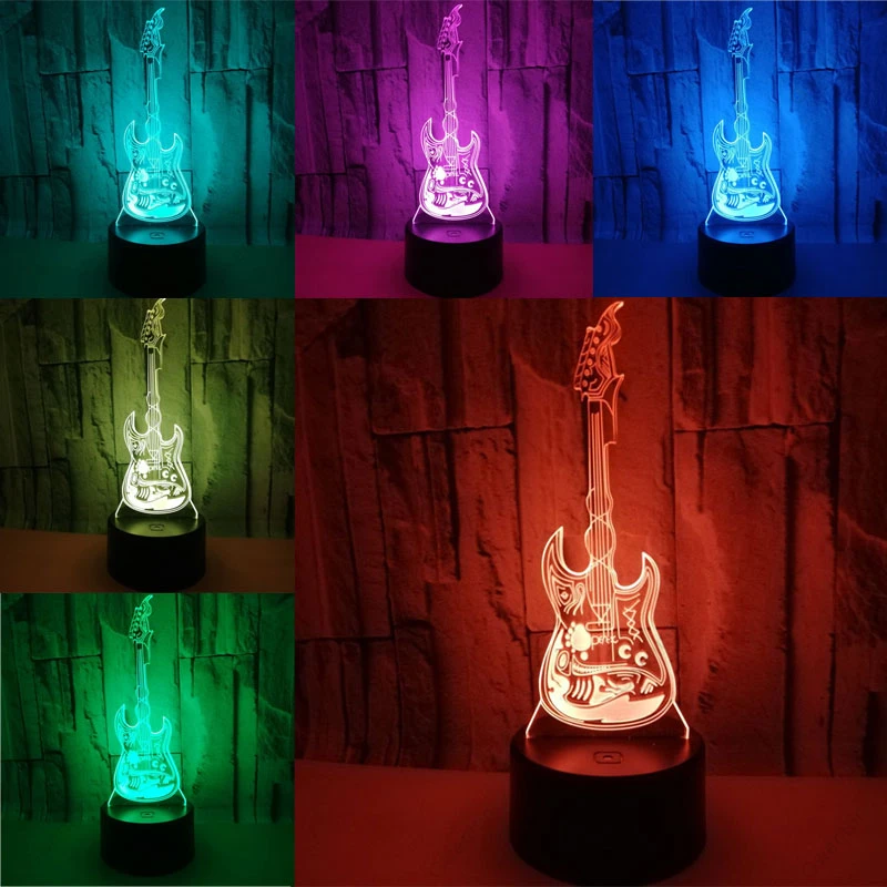 3D ILLUSION Night Light LED US - Musical Instrument No Touch บทวิจารณ์และราคา