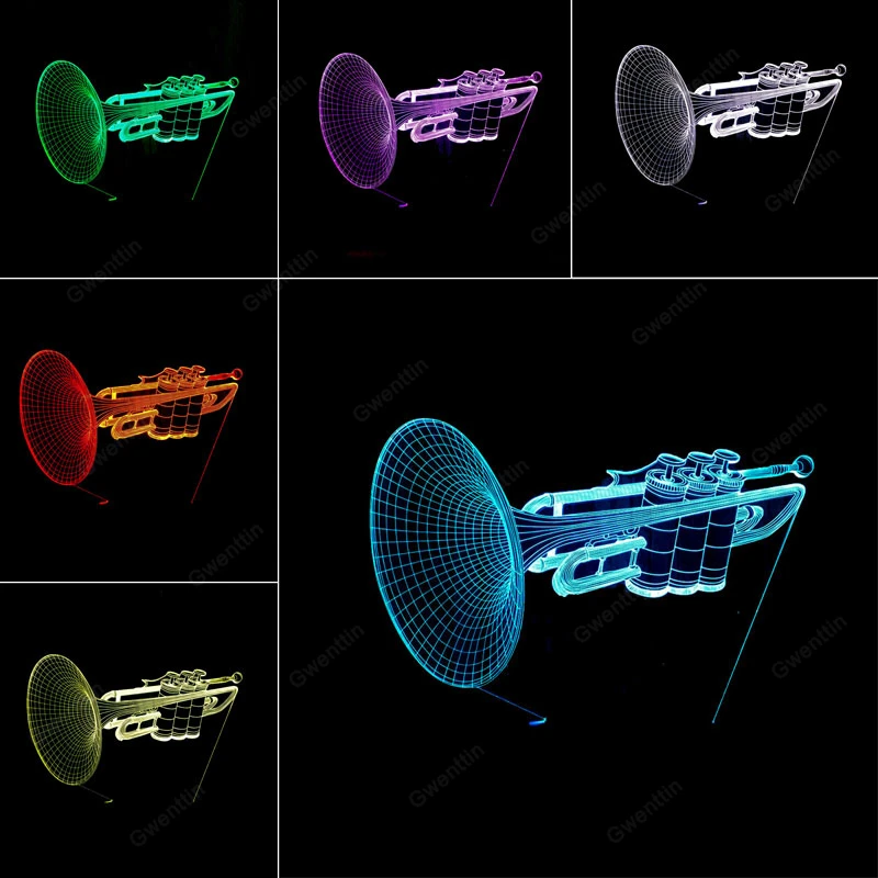 3D ILLUSION Night Light LED US - Musical Instrument No Touch บทวิจารณ์และราคา